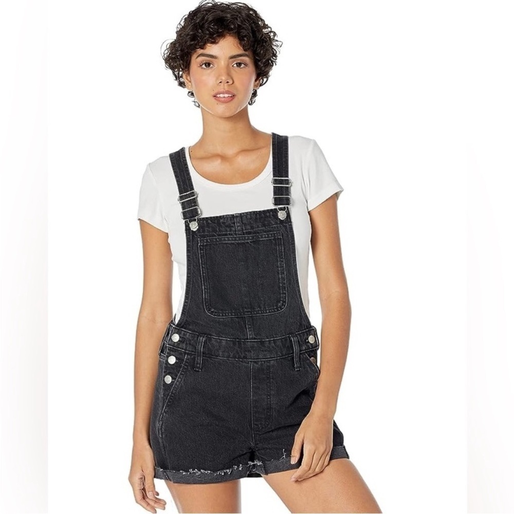 Madewell Adirondack Short Overalls Size S Washed Black Small